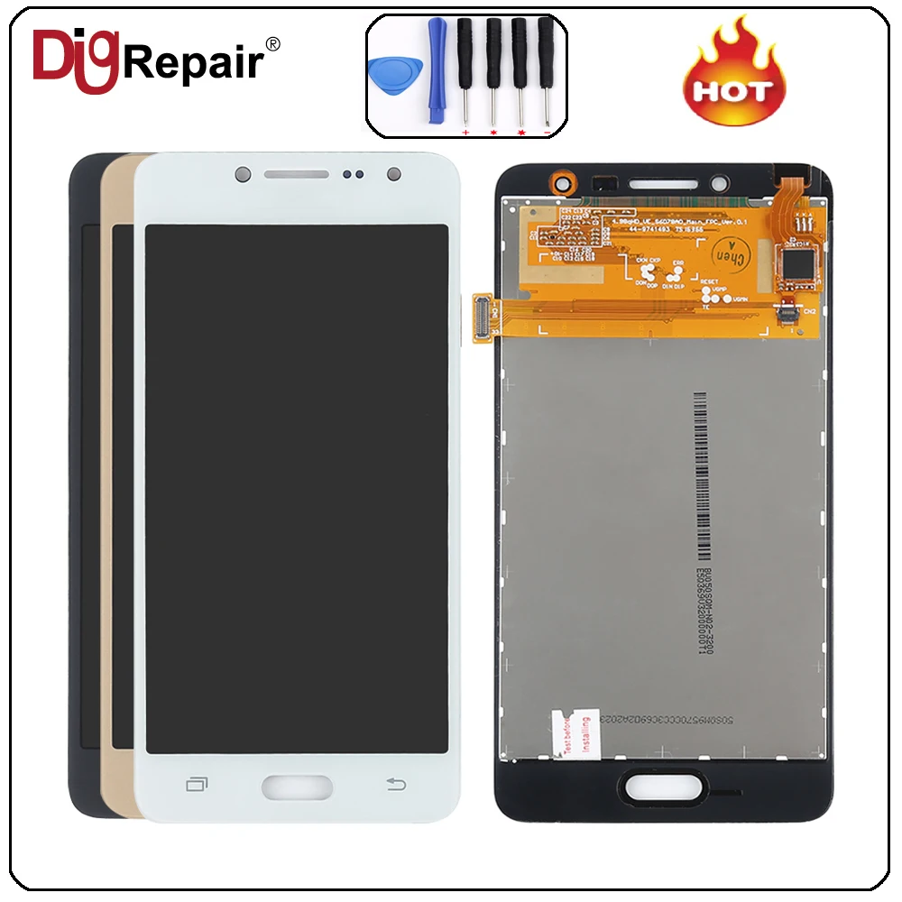 black whith gold for Samsung galaxy J2 Prime G532 LCD